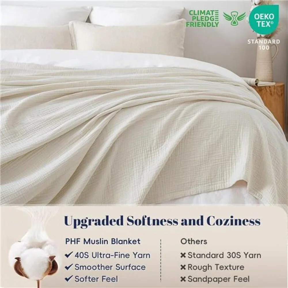 100% Cotton Muslin Blanket King Size 108